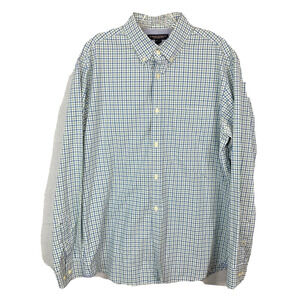 Banana Republic Shirt Mens Sz L 16-16.5 Plaid Cotton Long‎ Sleeve Button Up